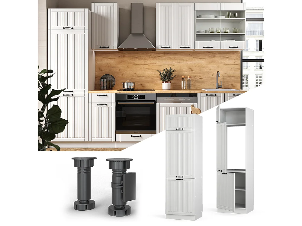 Armoire pour frigo blanc campagne 60x58.1x206.8 fame-line