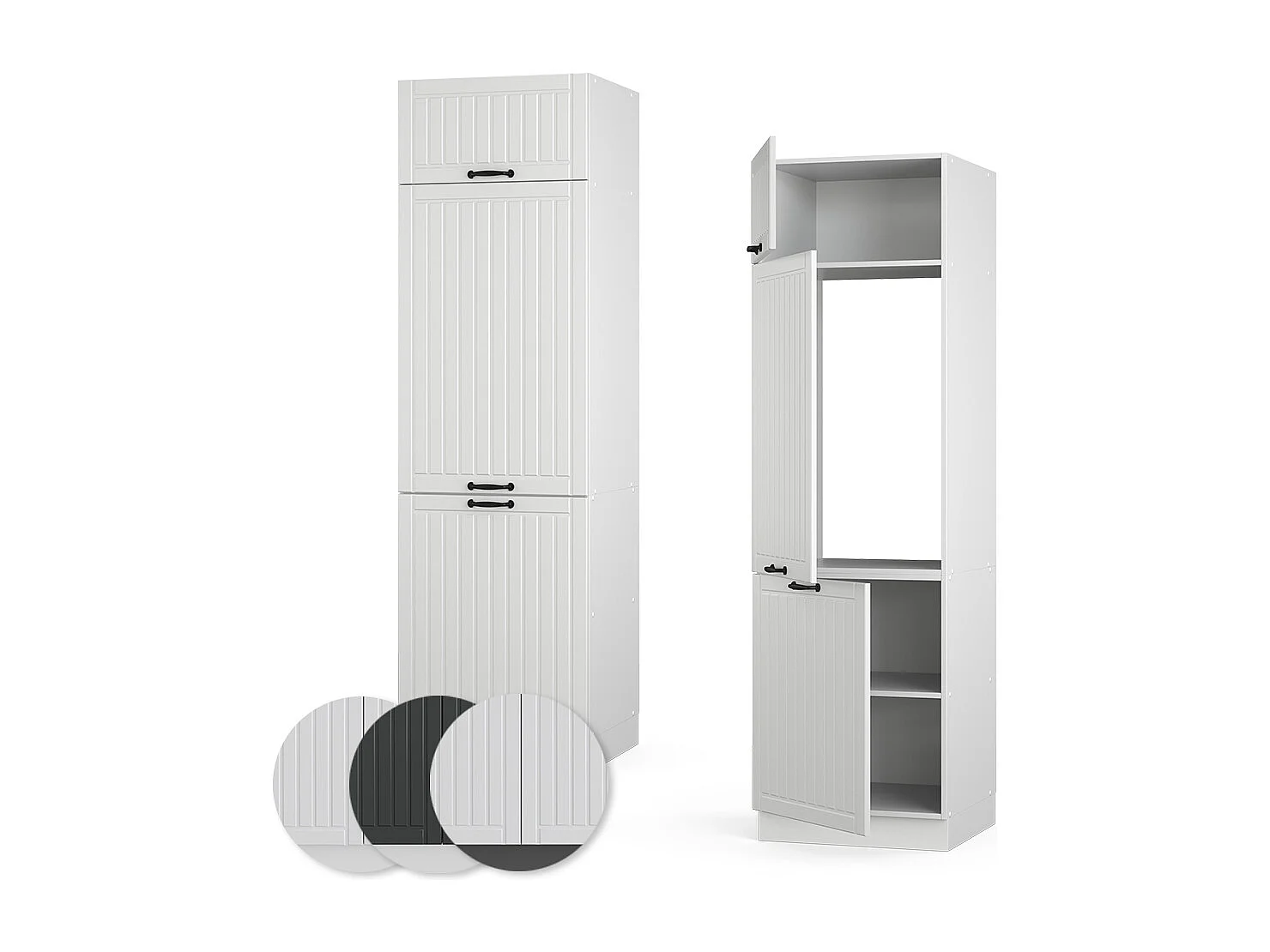 Armoire pour frigo blanc campagne 60x58.1x206.8 fame-line