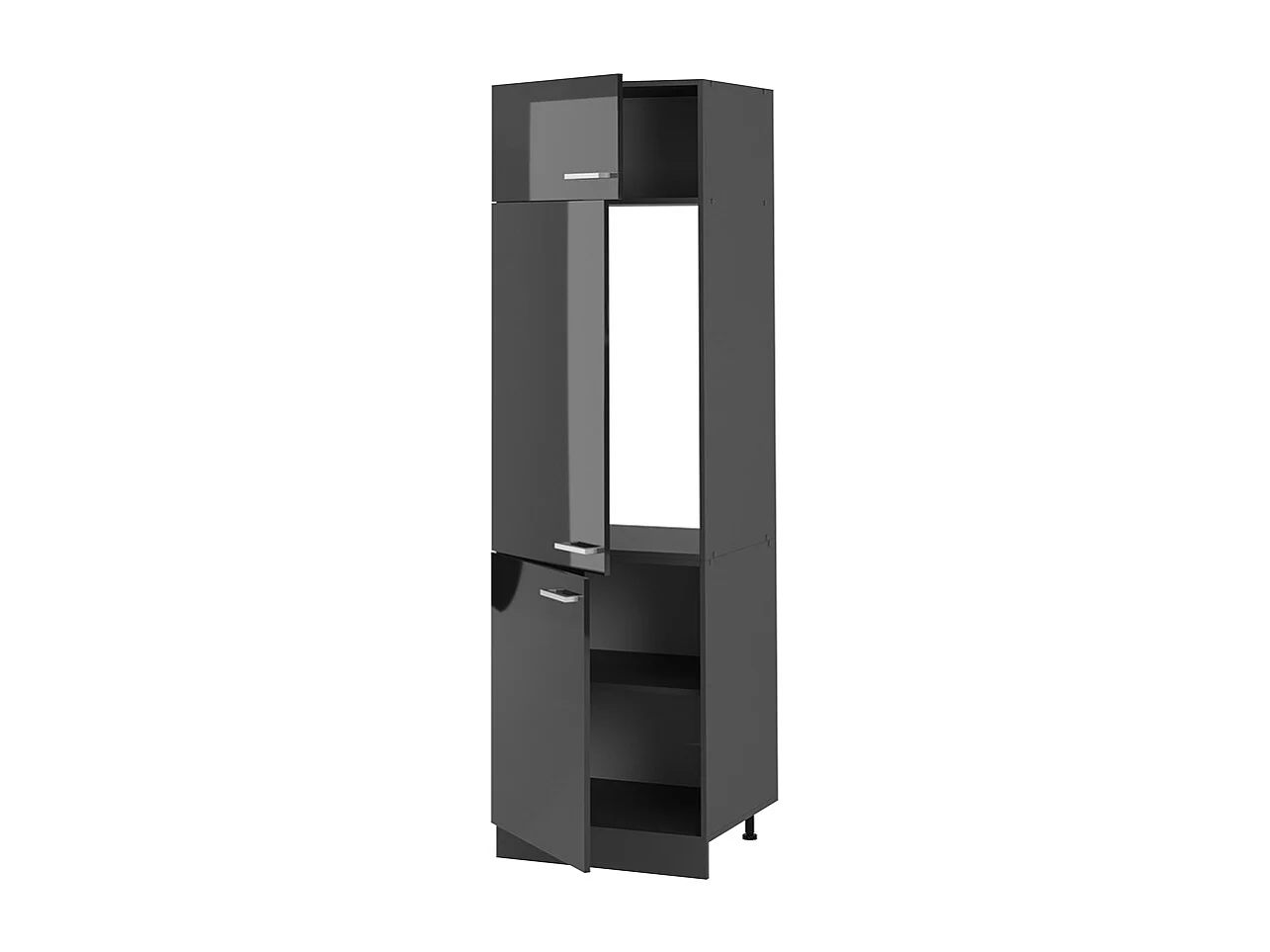 Armoire pour frigo anthracite haute brillance 60x57.2x206.8 r-line