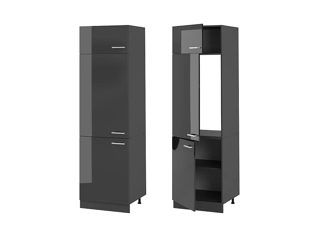 Armoire pour frigo anthracite haute brillance 60x57.2x206.8 r-line