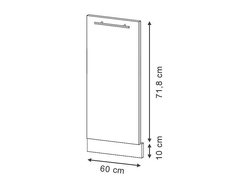 Façade de lave-vaisselle bleu foncé brillant 60x1.6x81.8 fame-line
