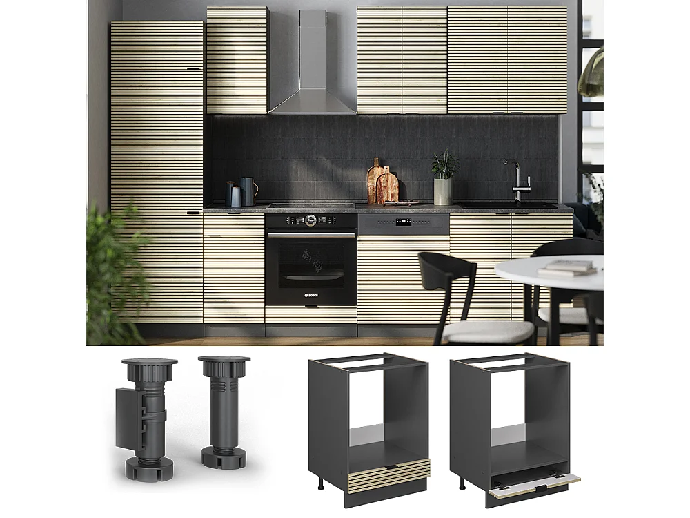 Ovenombouwkast eiken paneel 60x60x82 fame-line