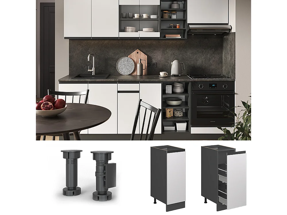 Meuble de cuisine blanc 30x46x81.6 r-line