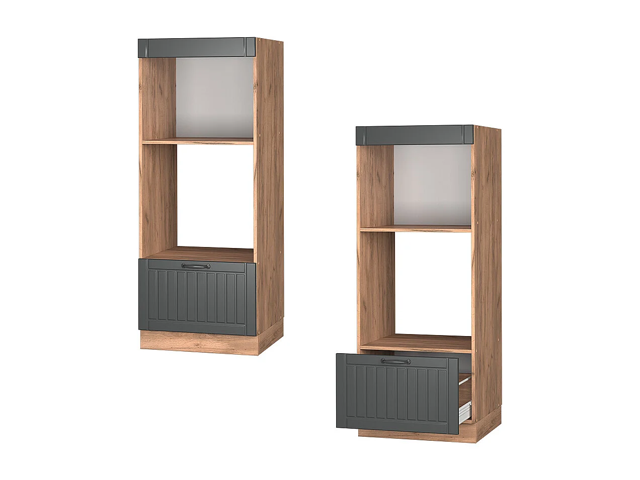 Armoire micro-ondes gris foncé 60x58.1x153.6 fame-line