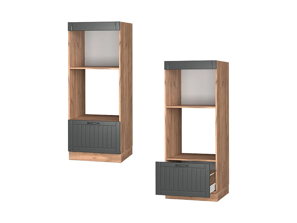 Microwave cabinet dark grey 60x58.1x153.6 fame-line