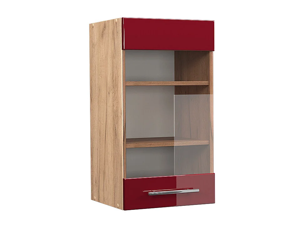 Armoire en verre rouge bordeaux haute brillance 40x34.1x72 fame-line