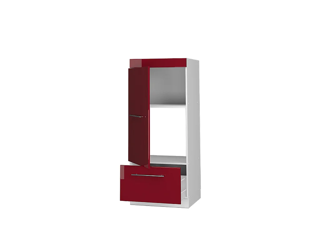 Armoire haute rouge bordeaux haute brillance/blanc 60x58.1x153.6 fame-line