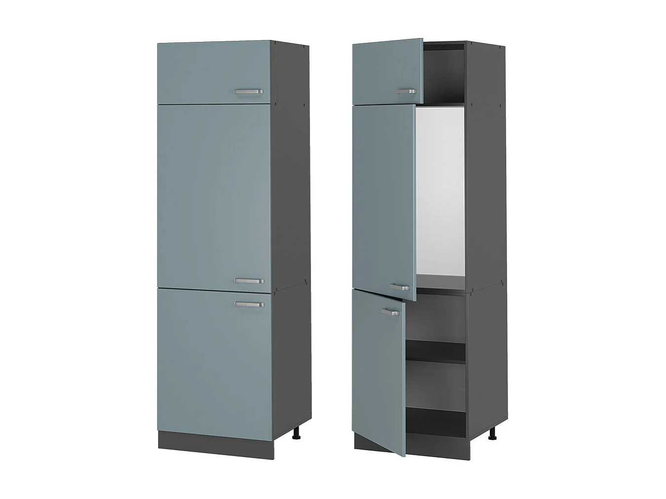 Armario para frigorífico empotrado gris azulado 60x57.2x206.8 r-line