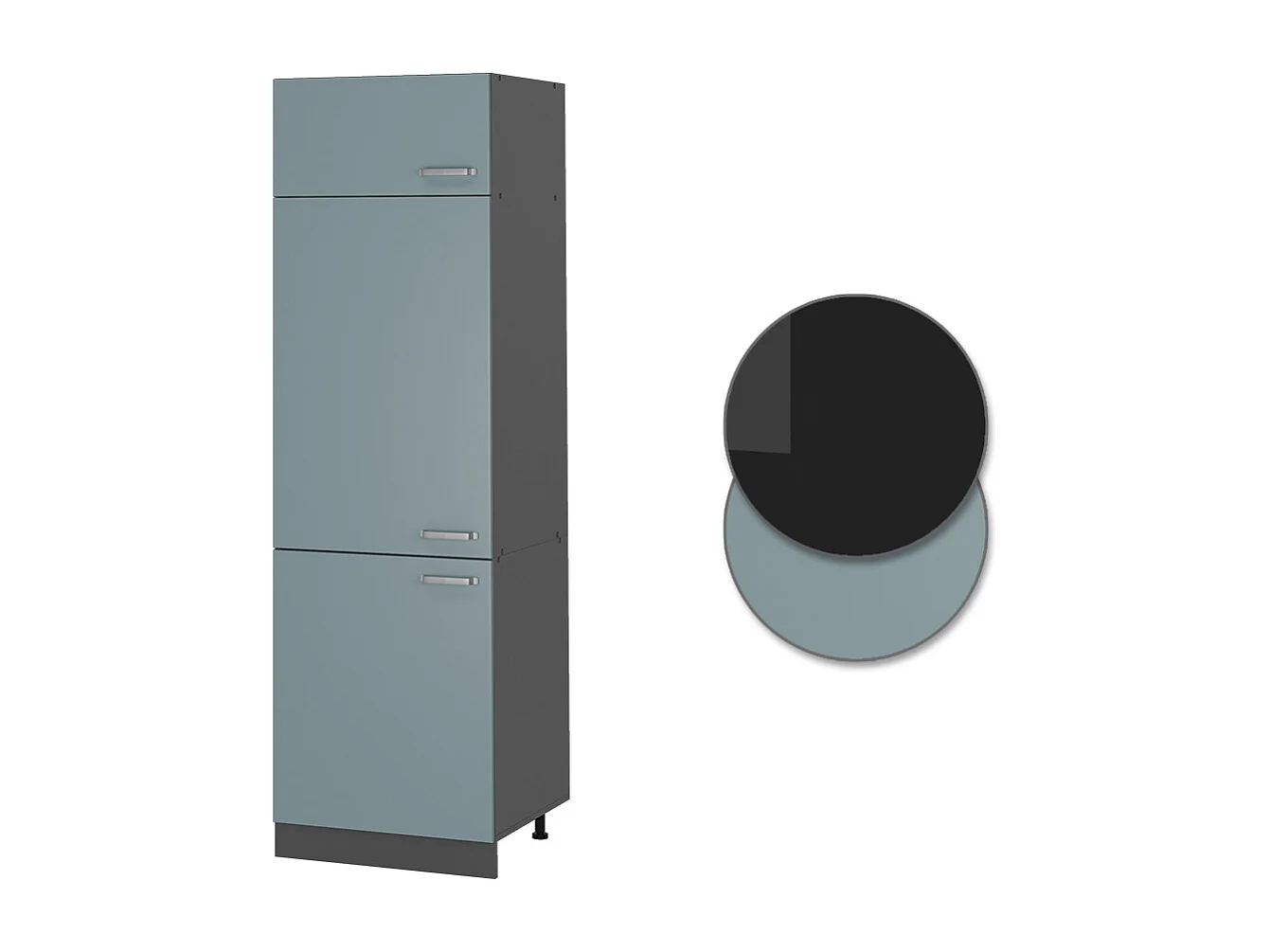 Armario para frigorífico empotrado gris azulado 60x57.2x206.8 r-line