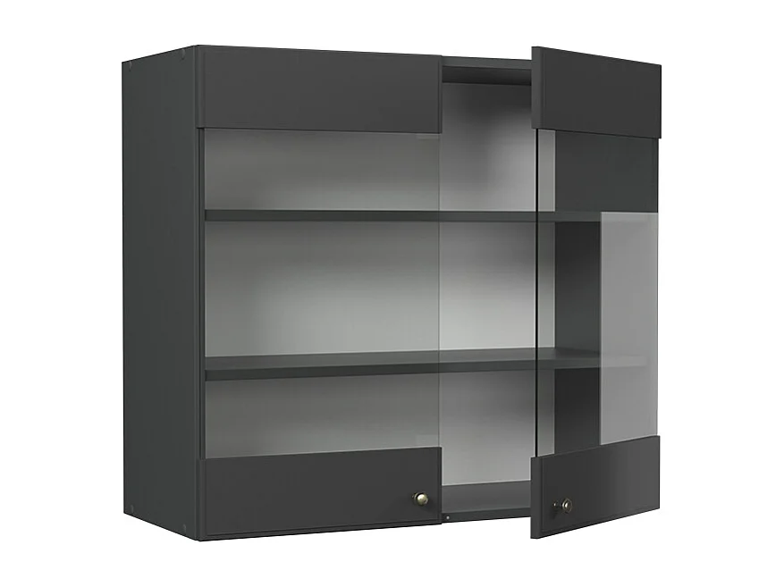 Armario de cocina con vidrio antracita-oro landhaus 80x34.1x72 fame-line