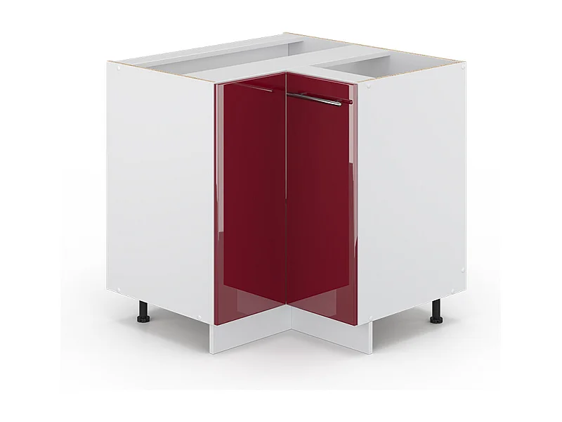 Armario de esquina rojo burdeos alto brillo 80.5x51.6x82 fame-line