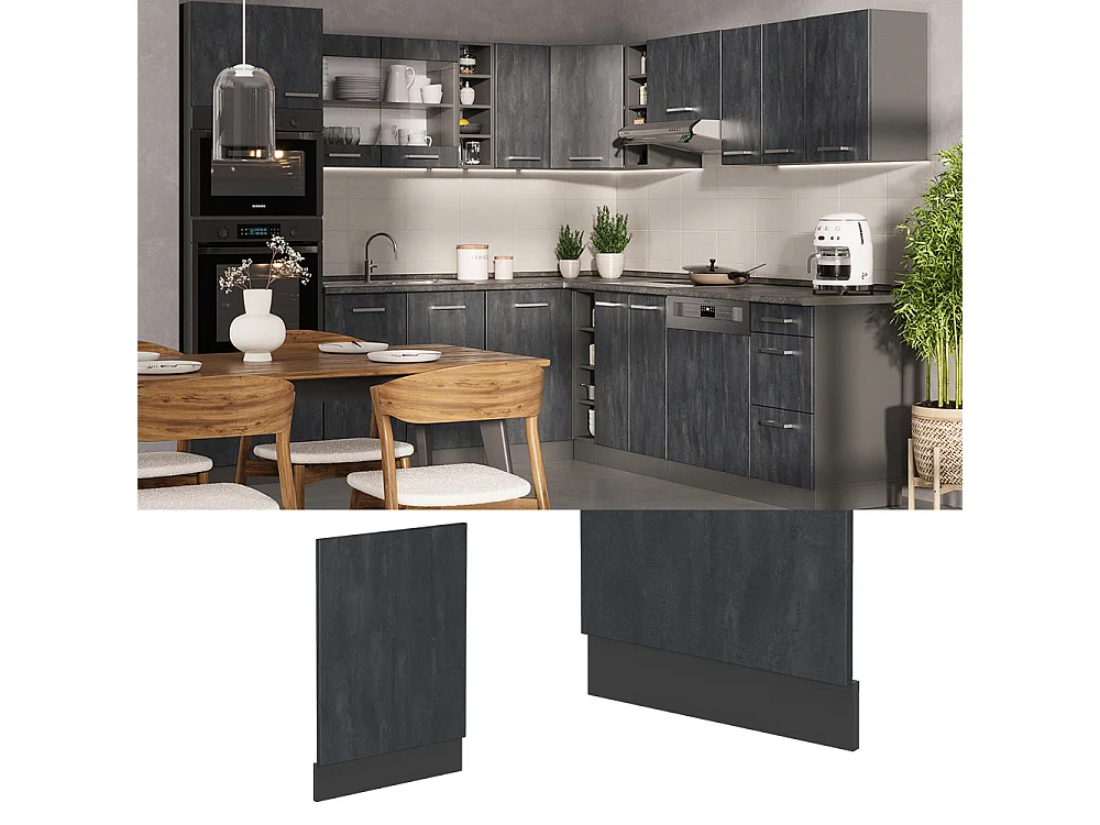 Frontblende schwarz beton 45x1.6x57.2 r-line