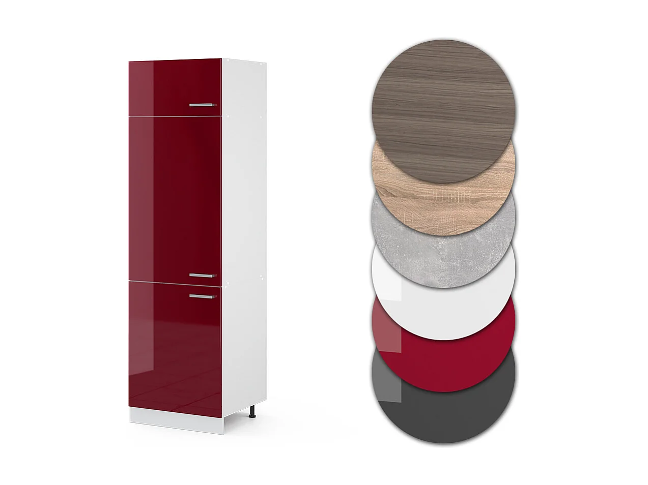 Armoire pour frigo rouge brillant 60x57.2x206.8 r-line