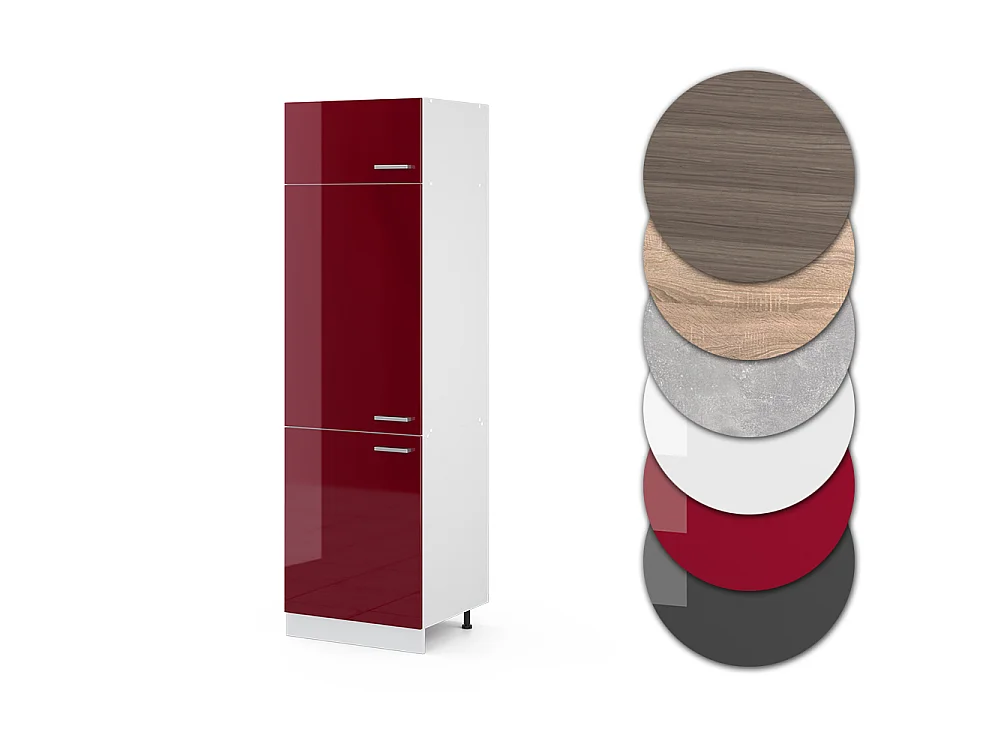 Armoire pour frigo rouge brillant 60x57.2x206.8 r-line