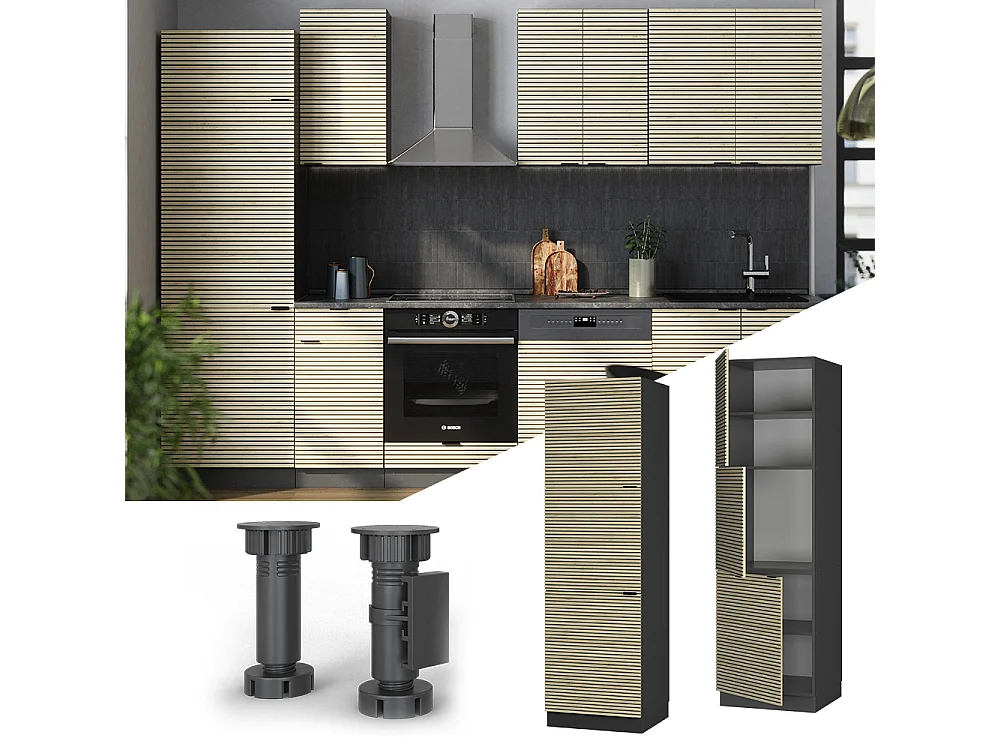 Ovenombouwkast eiken paneel 60x58x206.8 fame-line