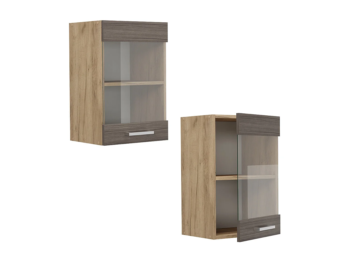 Armario de cocina con vidrio gris noble 40x31x60 r-line