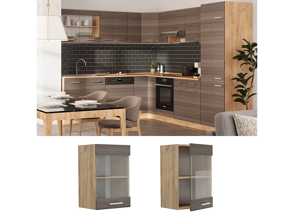 Armoire en verre gris noble 40x31x60 r-line