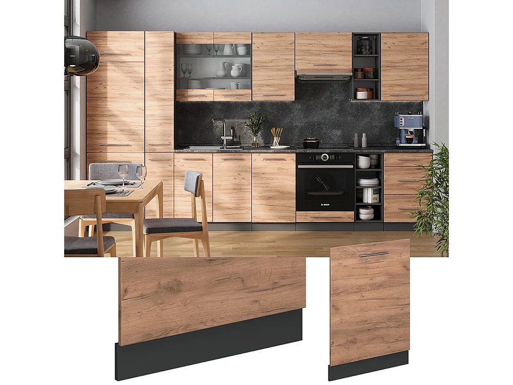 Façade de lave-vaisselle chêne de force doré 60x1.6x81.8 fame-line