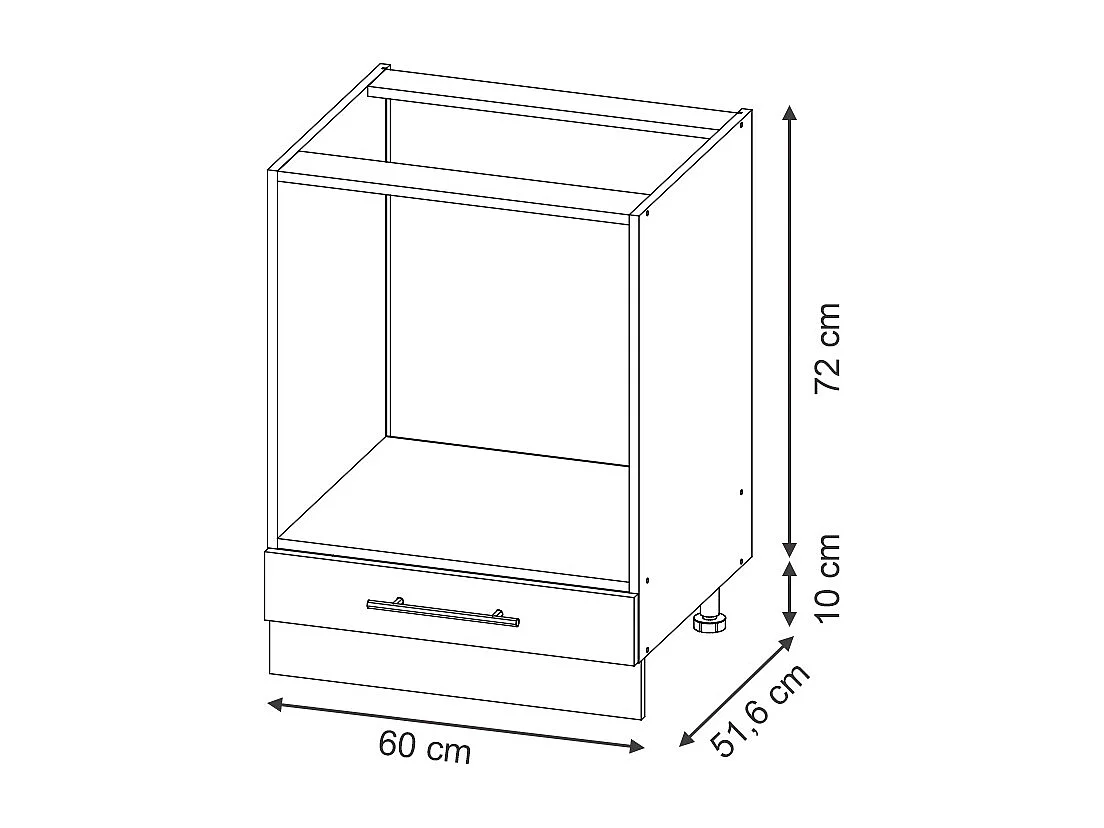 Meuble pour four panneau en chêne 60x60x82 fame-line
