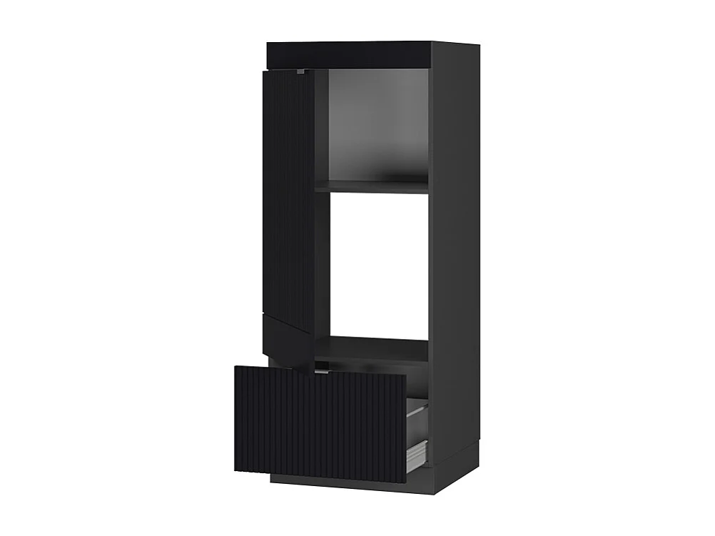 Armoire micro-ondes noir rayé 60x58.1x153.6 fame-line