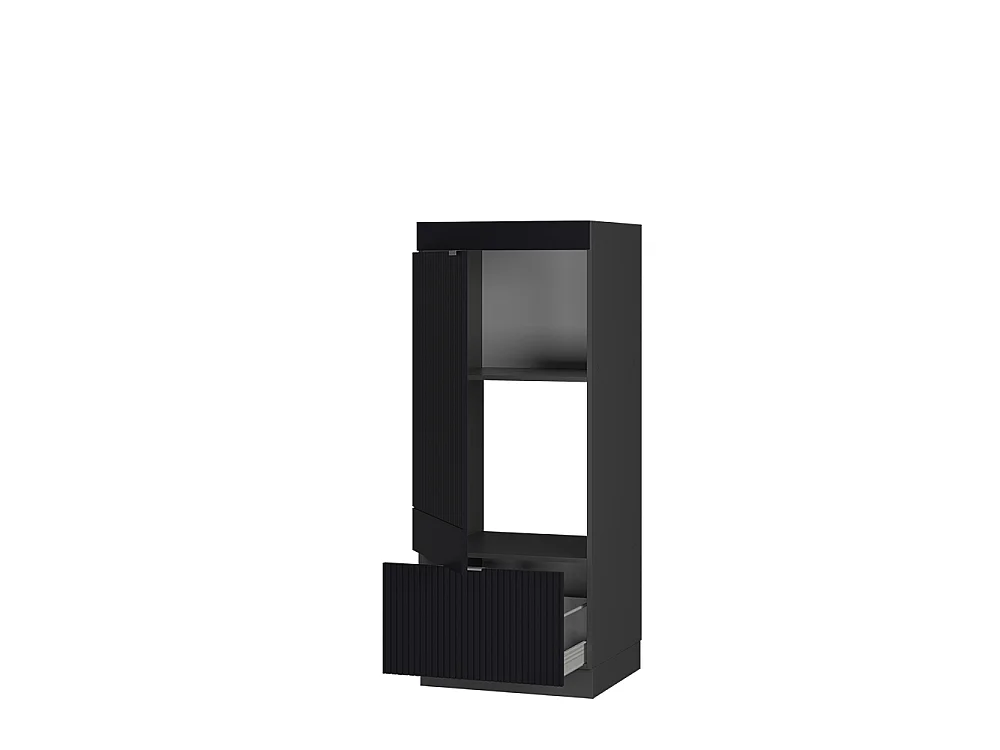 Armoire micro-ondes noir rayé 60x58.1x153.6 fame-line