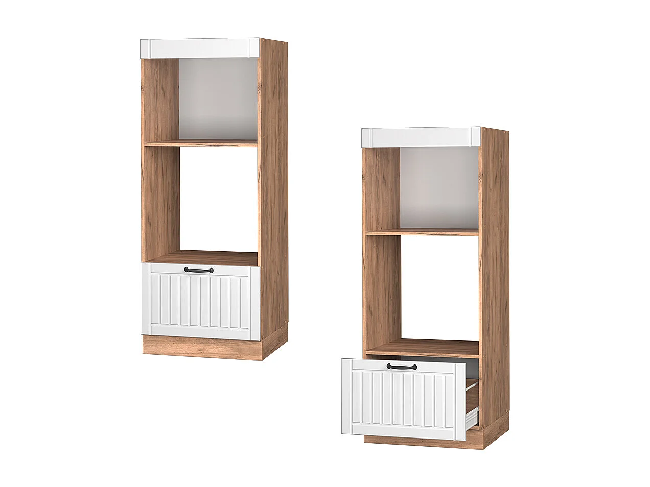 Armoire micro-ondes blanc campagne 60x58.1x153.6 fame-line