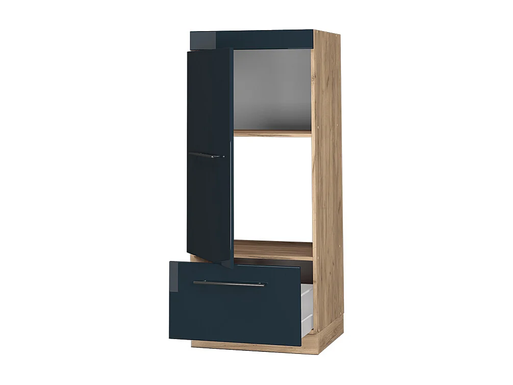 Armoire micro-ondes bleu foncé brillant 60x58.1x153.6 fame-line
