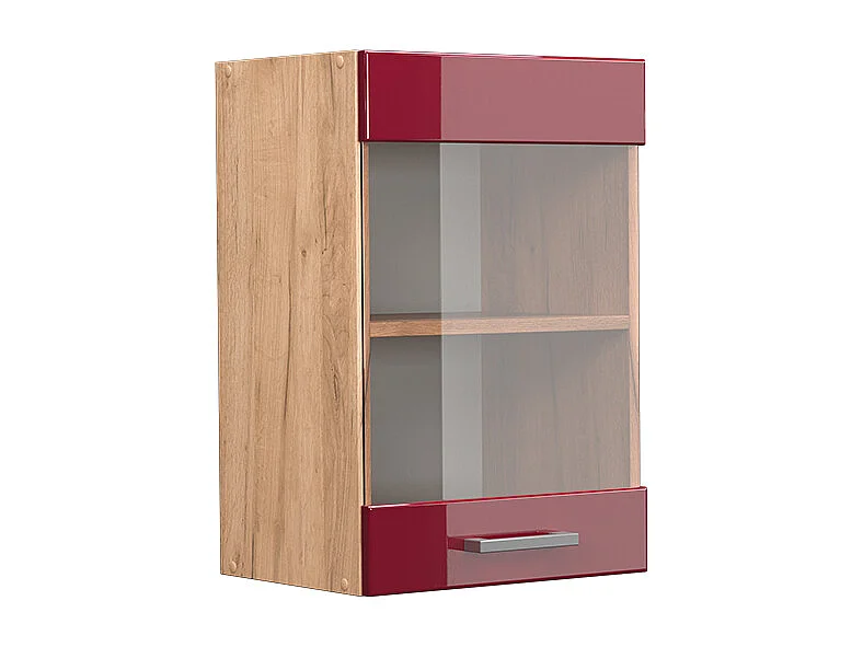 Armario de cocina con vidrio rojo de alto brillo 40x31x60 r-line