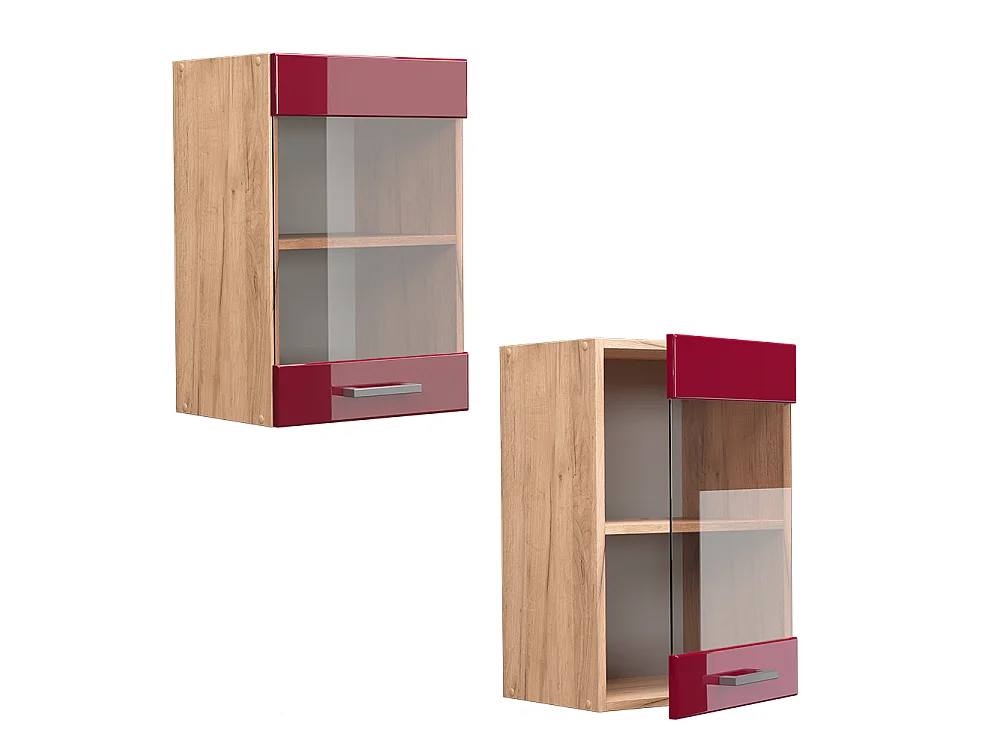 Glass kitchen cabinet red high gloss 40x31x60 r-line