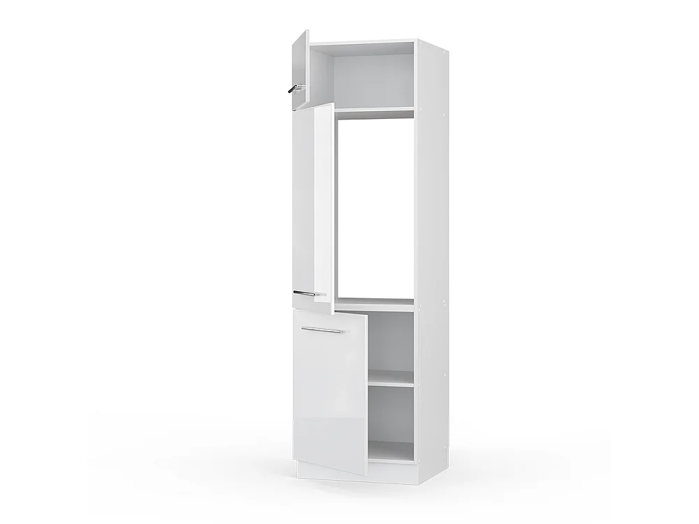 Armoire pour frigo blanc haute brillance 60x58.1x206.8 fame-line
