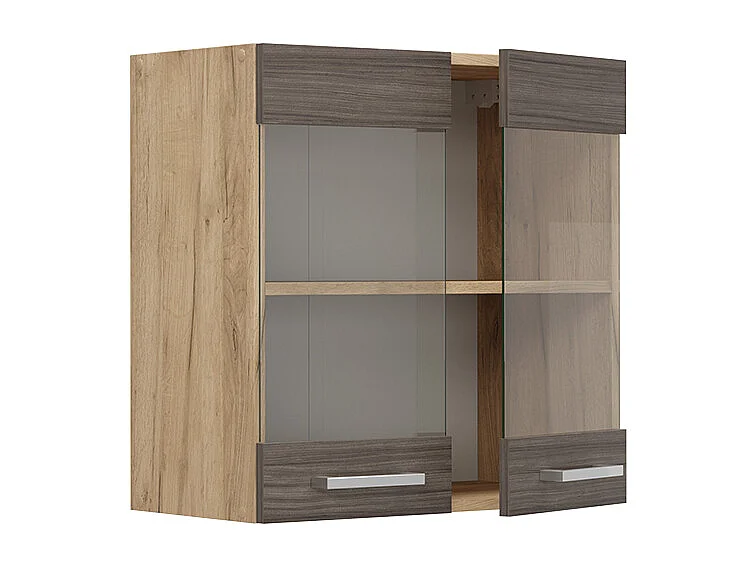 Armario de cocina con vidrio gris noble 60x31x60 r-line