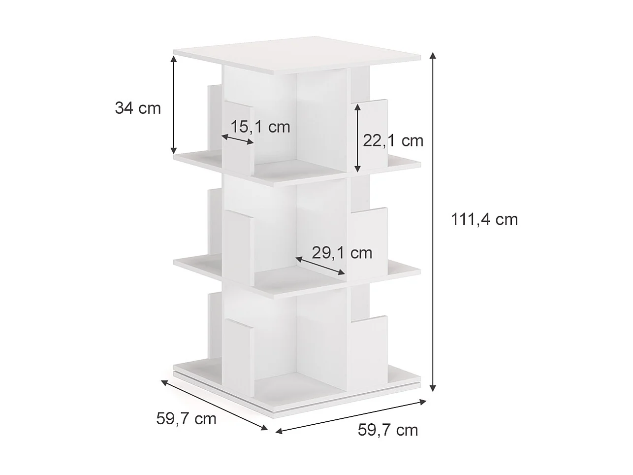 Bibliothèque blanc 59.7x59.7x111.4 alfa