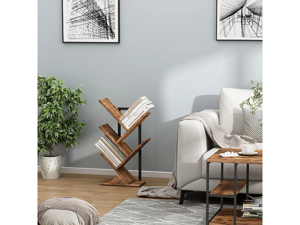 Étagère à livres bois antique 40x20x71 fyrk