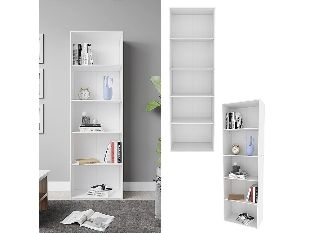 Bibliothèque blanc 60x30.4x190 bob