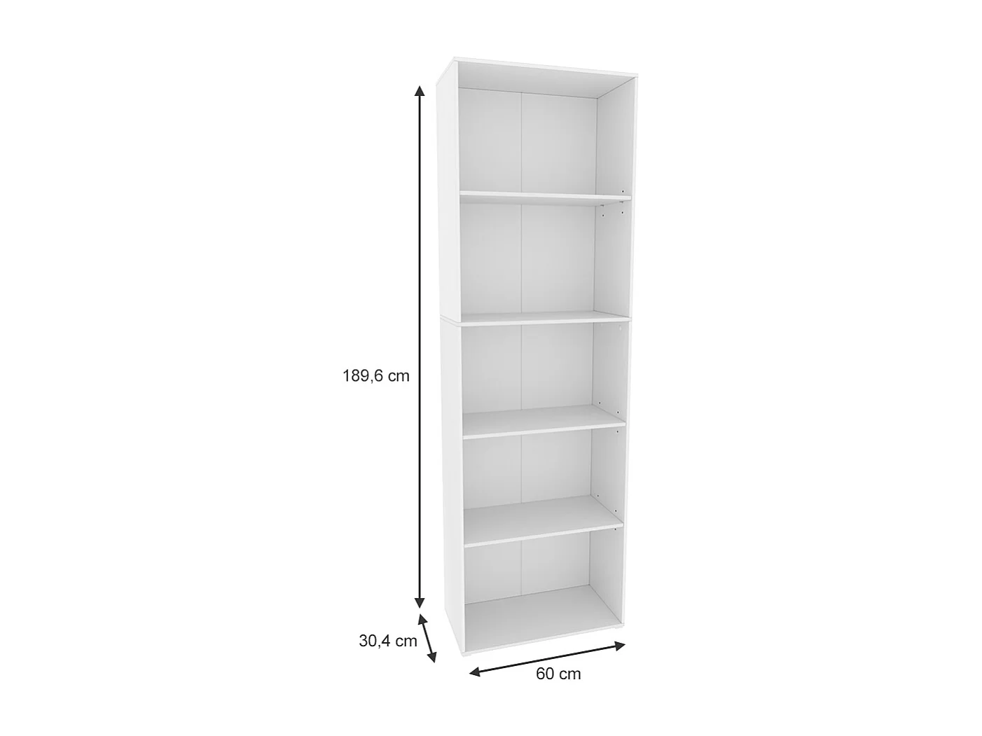 Bibliothèque blanc 60x30.4x190 bob