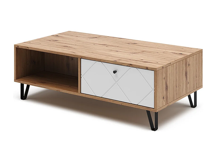 Table basse chêne artisan 110x60x37 nizza