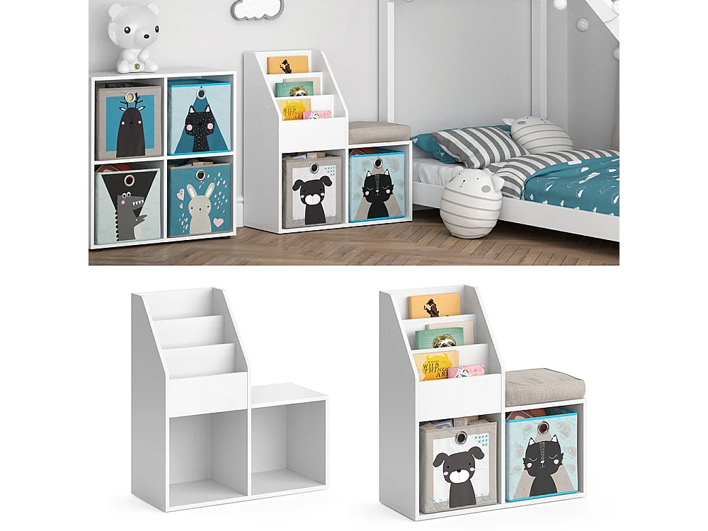 Bücherregal weiß 72x30.9x79 luigi