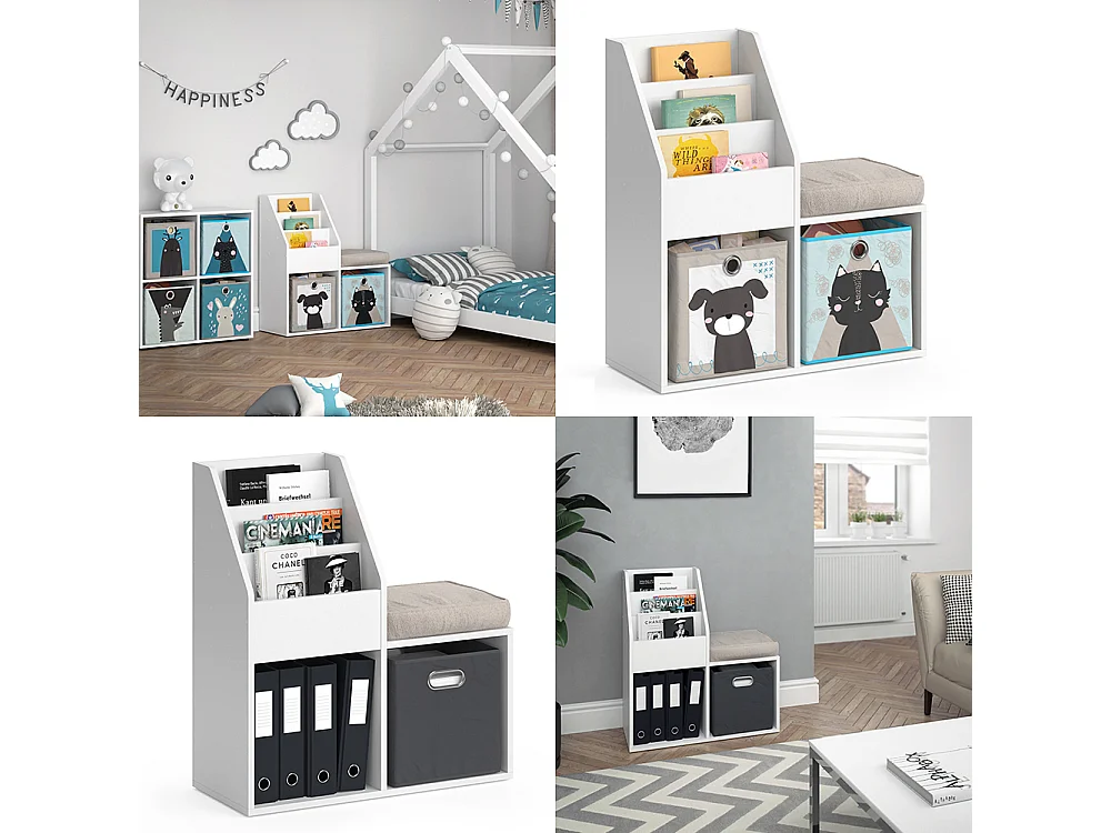 Bücherregal weiß 72x30.9x79 luigi