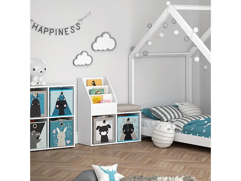 Regał na książki biały 72x30.9x79 luigi