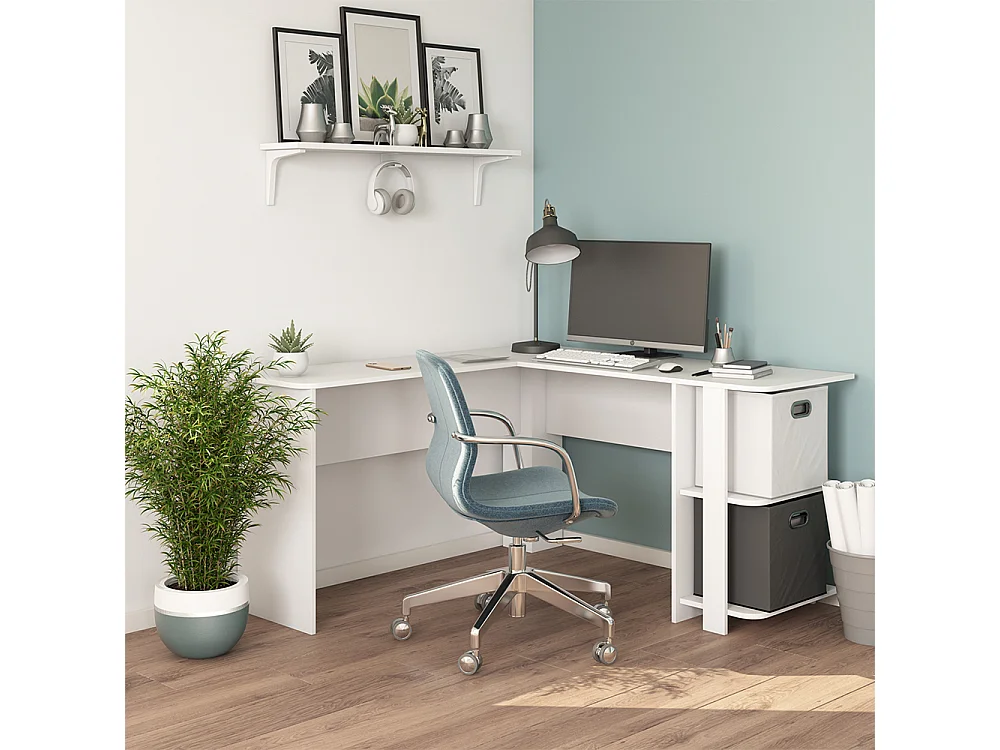 Bureau dangle blanc 140x140x75 nikita