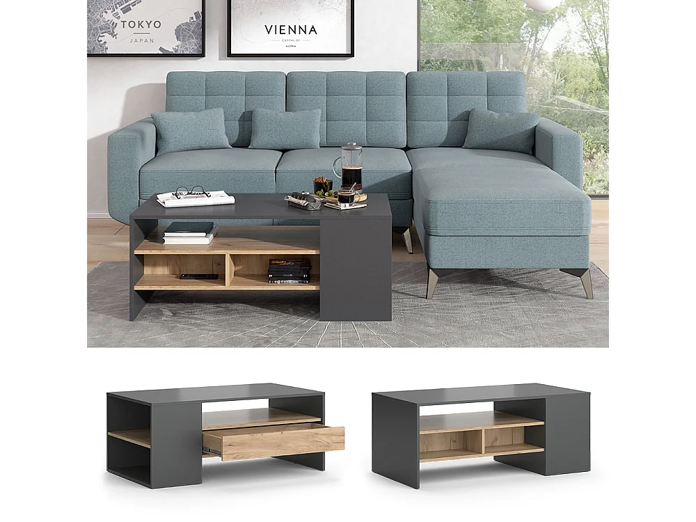 Couchtisch goldkraft eiche 110x60x45.5 fabien