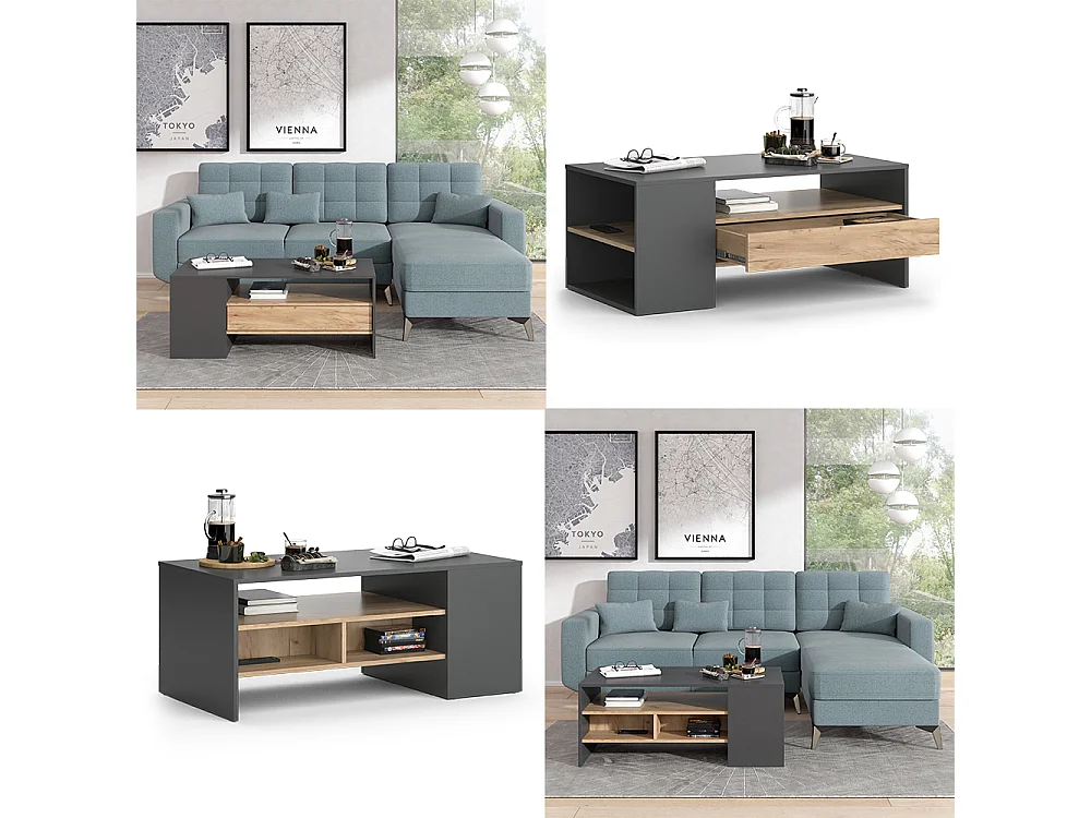 Sofabord gold power oak 110x60x45.5 fabien