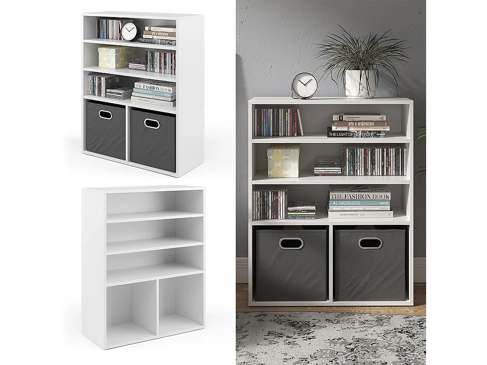 Bücherregal weiß 72x30.6x90.2