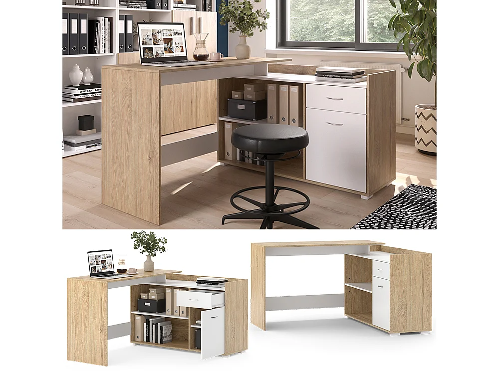 Bureau dangle sonoma 135x77x115 noira
