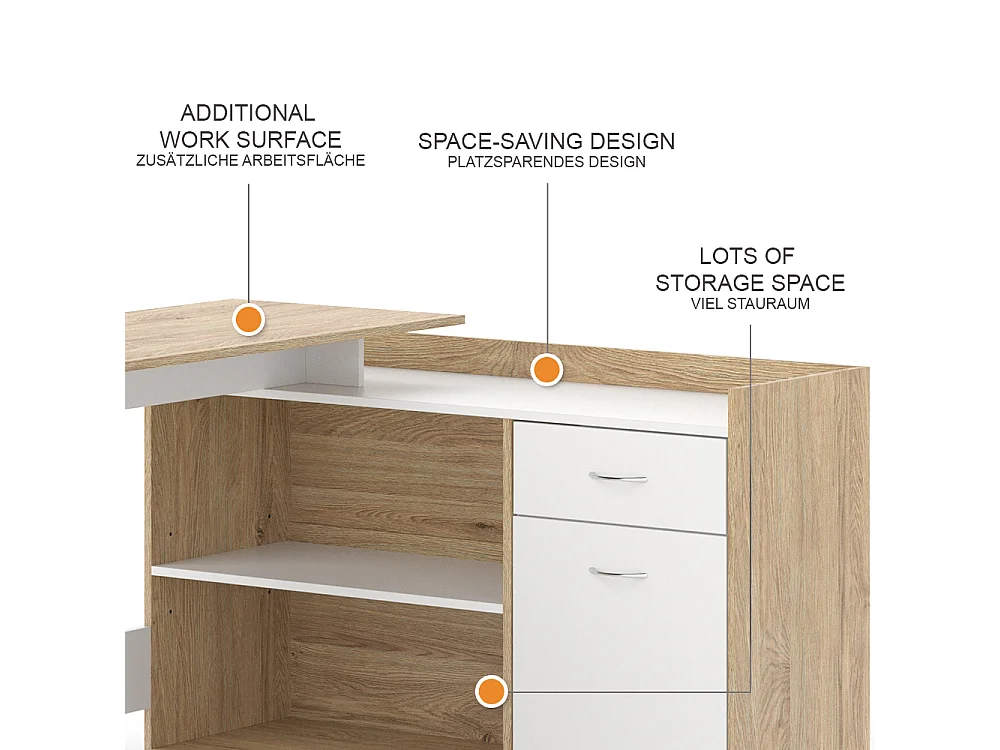 Bureau dangle sonoma 135x77x115 noira