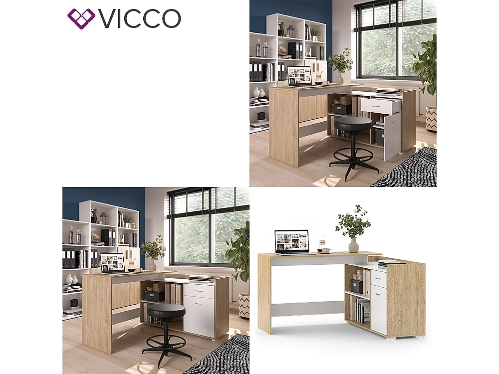 Bureau dangle sonoma 135x77x115 noira