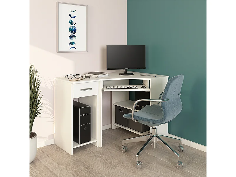 Bureau dangle blanc 83x76x77 odin