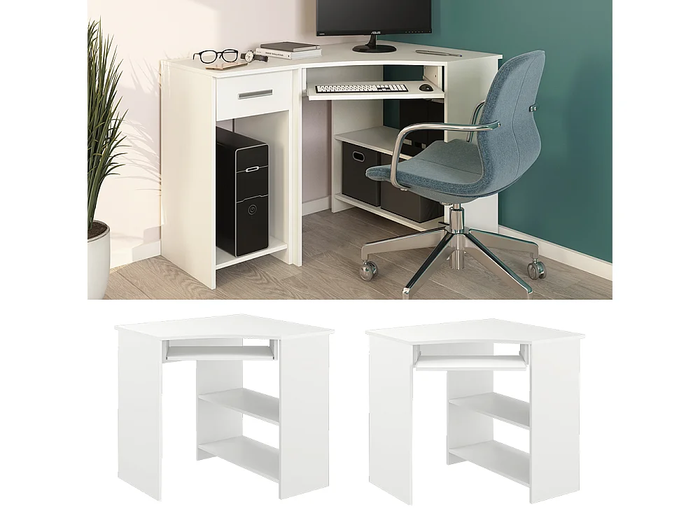 Scrivania angolare bianco 83x76x77 odin