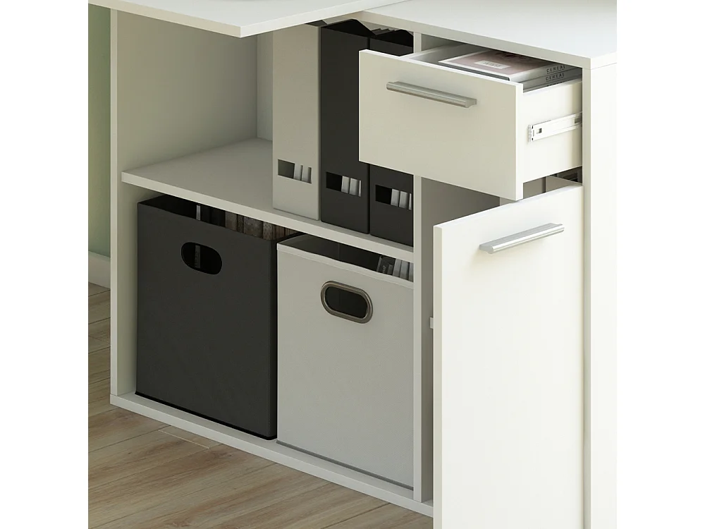 Eckschreibtisch weiß 120x60x75 robin