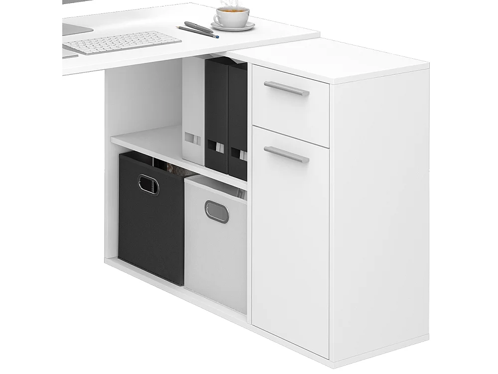 Eckschreibtisch weiß 120x60x75 robin
